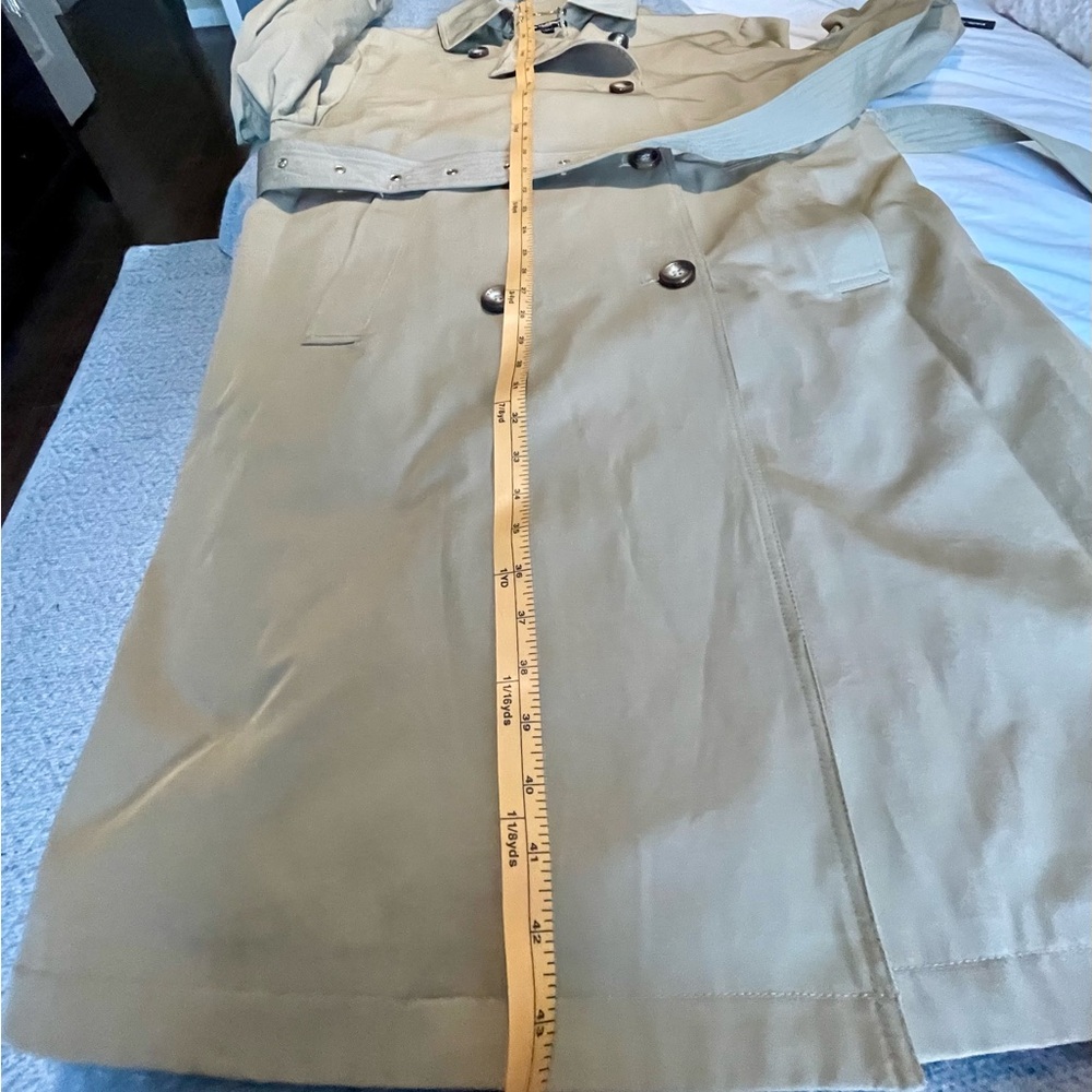 Karl Lagerfeld Gabardine Rushed Sleeve Trench Coat NWT - Picture 17 of 17